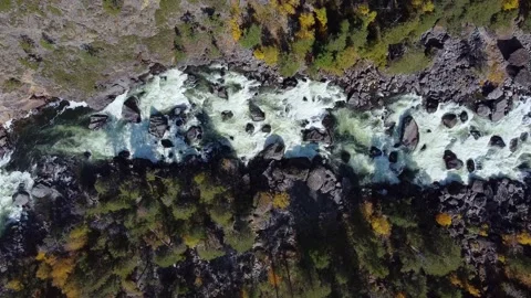 Top view mountain river among rocks Stock Footage 142419277
