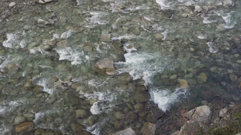 Top view of a mountain river Stock Footage 96374986