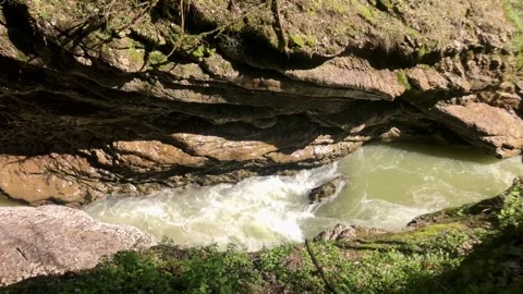 Top view of a mountain river Video stock 308106940