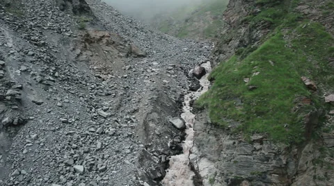 Top view mountain river in the gorge Stock Footage 68635422