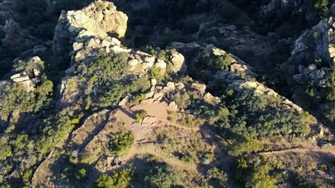 Top view of a mountain stone cliff Stock Footage 241246095