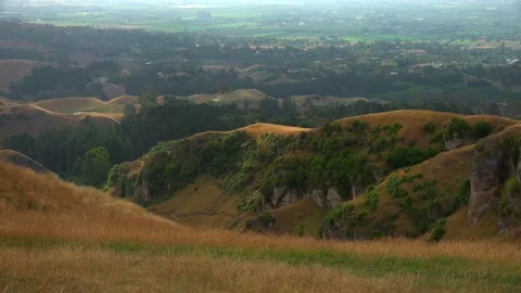 Top view from the mountain Te Mata Peak in summer Stock Footage 131774821