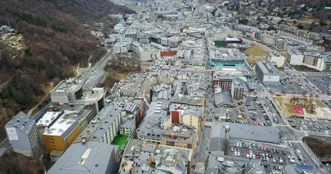Top view of the mountain town of andorra la vella, catalonia Stock Footage 101317195