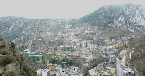 Top view of the mountain town of andorra la vella, catalonia Stock Footage 101317497