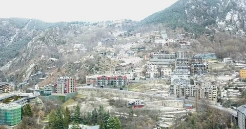 Top view of the mountain town of andorra la vella, catalonia Stock Footage 101317530