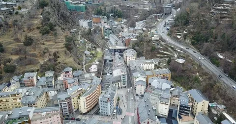 Top view of the mountain town of andorra la vella, catalonia Stock Footage 101317584