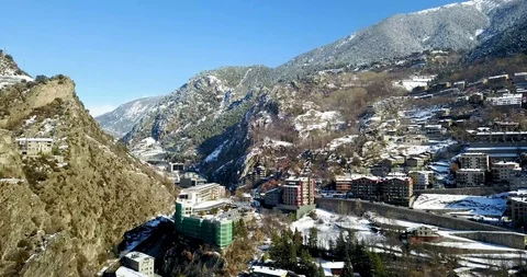 Top view of the mountain town of andorra la vella, catalonia Stock Footage 101318431