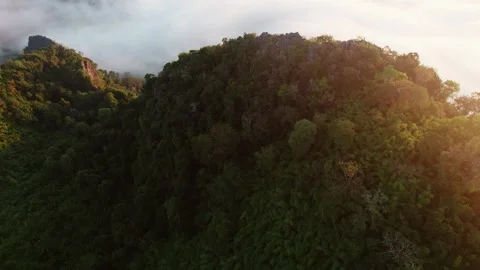 Top view mountian with sunset Stock Footage 344310002