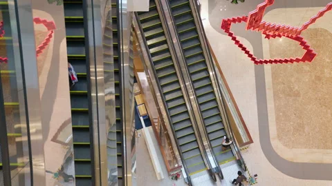 Top view of moving escalator Видео 168572064