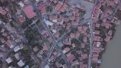 Top View Of Mtskheta Georgia At Confluence Of Rivers Mtkvari Aragvi Stock Footage 121153382