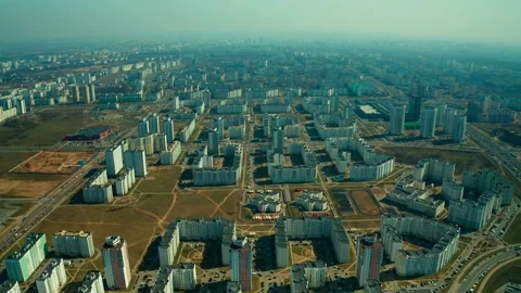 Top view of multi-storey building under construction in summer. Stock footage Stock Footage 153173475