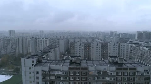 Top view of multi-storey panel houses. Video stock 137764321