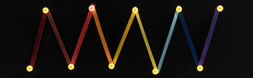 Top view multicolored abstract connected Stock Photos