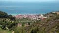 Top view of the Nea Skioni village, Kassandra peninsula, Halkidiki, Greece HD Footage