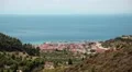 Top view of the Nea Skioni village, Kassandra peninsula, Halkidiki, Greece HD Footage