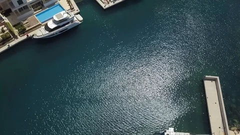 Top view of the new Luxury villa in marina, Limassol, Cyprus Video stock 125806541