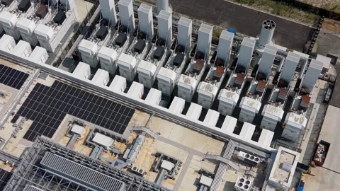 Top view of a newly built data center in Melegnano near Milan, representing Stock Footage 341466004
