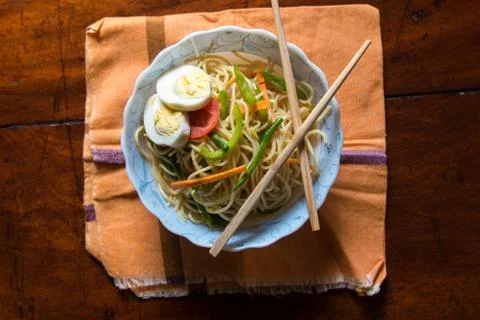 Top view of noodles Stock Photos