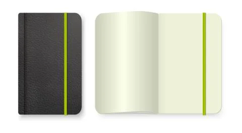 Top view notepad template. Vector realistic blank magazine or book spread on Stockillustratie
