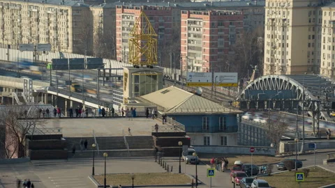 Top view of the observation deck in Moscow Video stock 164708733
