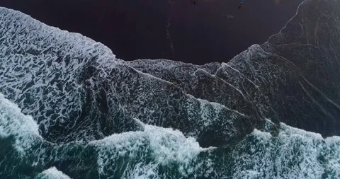 Top View of Ocean Waves Creating Natural Patterns on Shore Stock-Footage 332150230