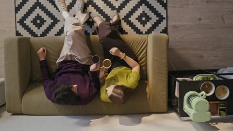 Top View of Office Employees Talking During Break Time Stock Footage 342063004