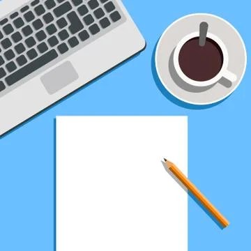Top view of Office Workplace Stock Illustration