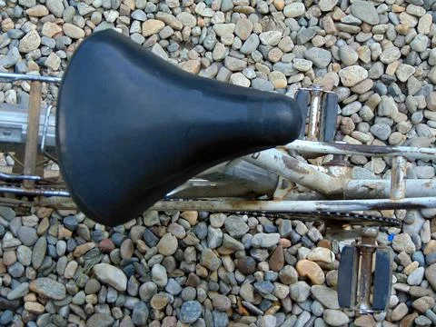 Top view of an old bicycle Stockfoto's