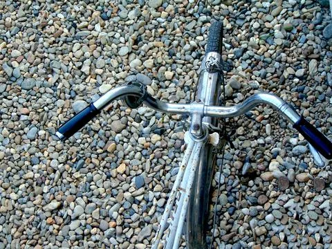 Top view of an old bicycle Photos