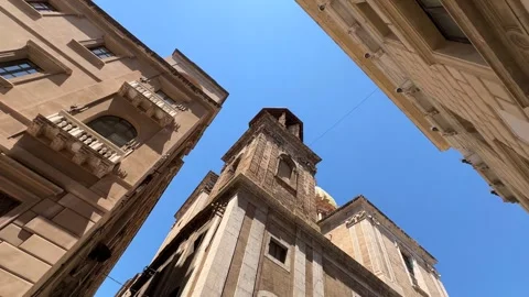 Top View of Old Building Facades in European City Center Stock Footage 316836055