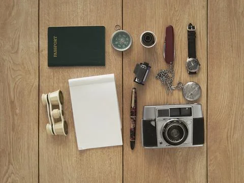 Top view of an old collection Stock Photos