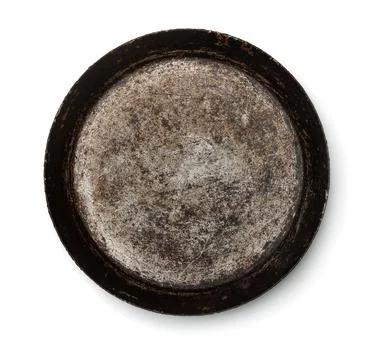 Top view of old empty frying pan Stock Photos