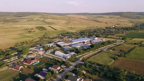 Top view of an old Soviet winery in Moldova Winery where wine is made. Stock Footage 151720092