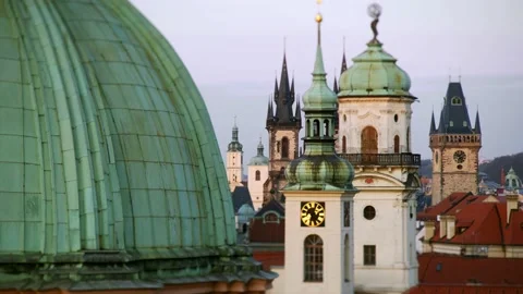 Top view from the Old Town Bridge in Prague Stock-Footage 143171012