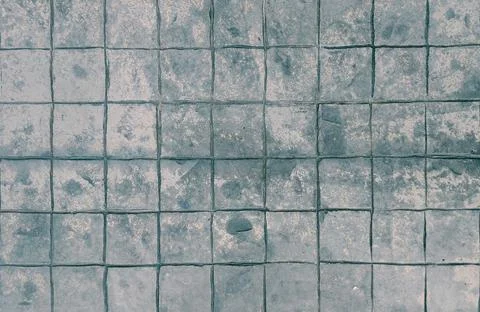 Top view of old weathered grey concrete pavement texture background. Stock Photos