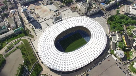 Top view of the Olympic Stadium Aerial Photo of the stadium. View from above Fo Stock Footage 64068302