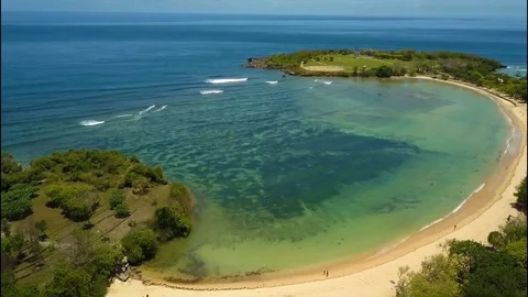 Top view of one of Bali's beaches Stock Footage 83683743