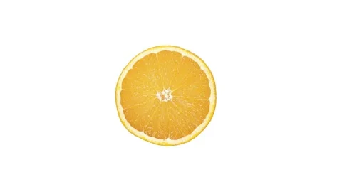 Top view of one fresh orange slice footage.rotating orange slice Stock Footage 150712239