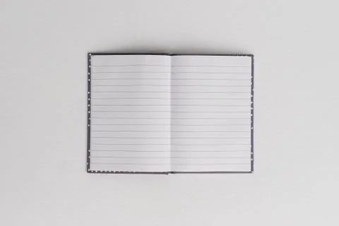 Top View open notebook with blank pages isolated on white for background. Bus Stock Photos