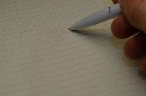 Top view of a open notebook with pen, school notebooks with a spiral spring, Stock Photos