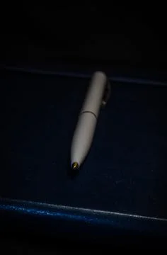 Top view of a open notebook with pen, school notebooks with a spiral spring Stock Photos