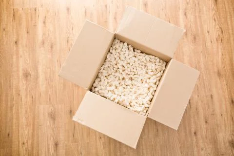Top View of an Open Parcel or Moving Box Stock Photos