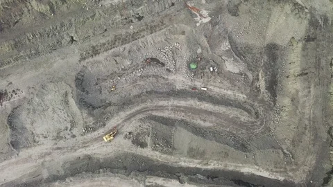 Top view of an open pit for iron ore mining Video stock 118202543