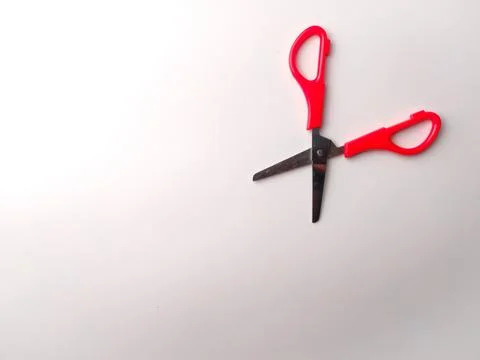 Top view open red scissors Stock Photos