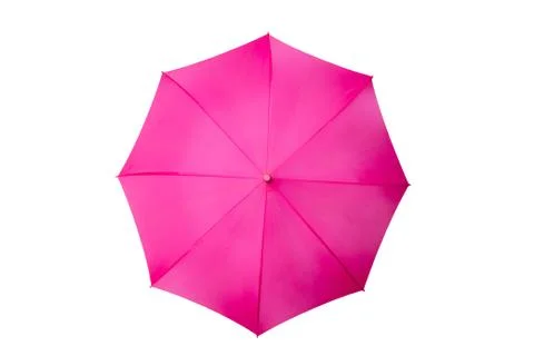 Top view of opened black umbrella isolated on white background. Classic form Stock Photos