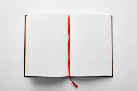 Top view opened notebook copy Stock Photos