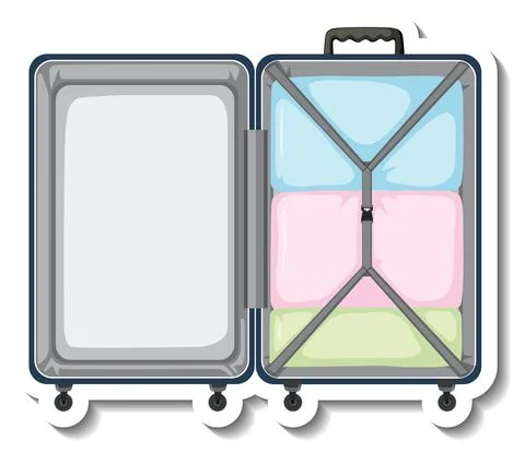 Top view of the opened suitcase Illustration
