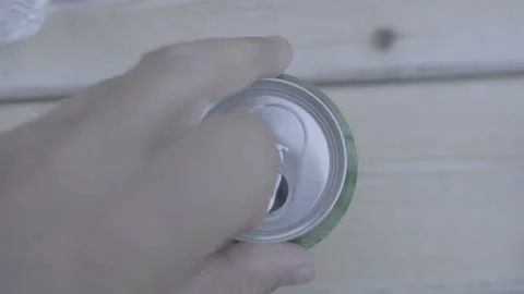 Top view of opening a beer can Stock Footage 239101676