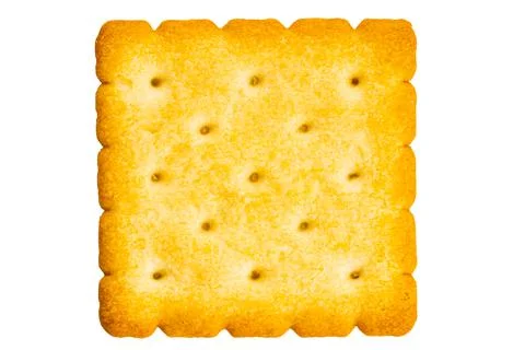 Top view or flat lay closeup of single dry sweet crunchy delicious square sha Stock Photos