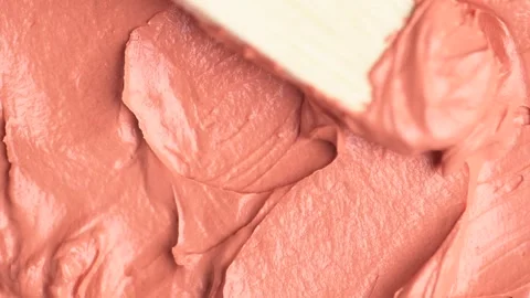 Top view of orange clay and mud face mask smooth creamy texture, macro shot Stock Footage 268846060